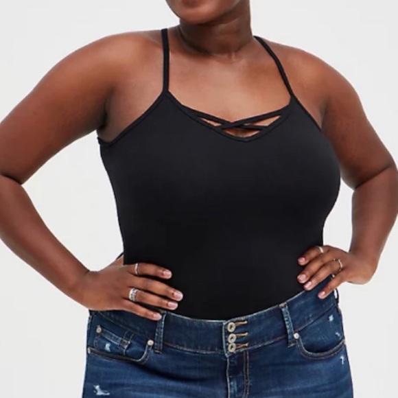 🆕 Black Foxy Strappy Halter Top 3 3X 22 24 NWT - Picture 2 of 7